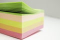 Multicolored post it stickers stack on white background Royalty Free Stock Photo