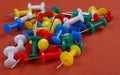 Multicolored push pins Royalty Free Stock Photo