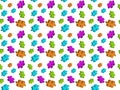 Multicolored puzzle elements on white background, seamless texture