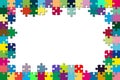 Multicolored puzzle frame Royalty Free Stock Photo