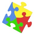 Multicolored Puzzle Piece Symbolizing Autism Awareness Royalty Free Stock Photo