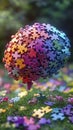Multicolored Puzzle Sphere Royalty Free Stock Photo