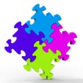 Multicolored Puzzle Square Shows Unity