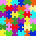 Multicolored puzzle with a white outline