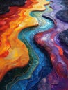 Multicolored rainbow color waves in 3D: Beautiful abstract art image