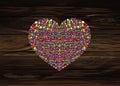 Multicolored rainbow confetti in the shape of a heart. Vector on Royalty Free Stock Photo