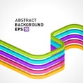 Multicolored rainbow stripes ornamental fence curved maze abstract background template vector