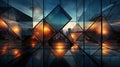 Multicolored Random 3d Glass Cubes or Blocks Digital Technology Background