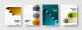 Multicolored realistic spheres annual report illustration composition