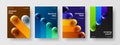 Multicolored realistic spheres corporate brochure template composition