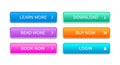 Multicolored rectangular shape web button Royalty Free Stock Photo