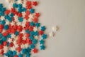 Multicolored red white blue stars