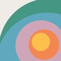 Multicolored retro style circles design Royalty Free Stock Photo