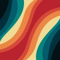 Multicolored retro style waves design