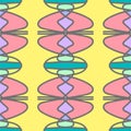 Multicolored retro stylized seamless pattern