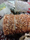 Multicolored rolled crystal beads