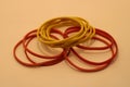 Multicolored rubber bands close view Royalty Free Stock Photo