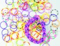 Multicolored rubber bands