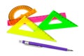 Multicolored rulers and pencil Royalty Free Stock Photo