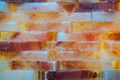 Multicolored salt brick wall. Colorfull wall