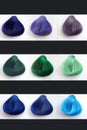 Multicolored samples of artificial hair Royalty Free Stock Photo