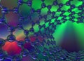 Multicolored scientific background with carbon nan