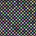 Multicolored seamless star pattern background - vector design