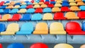 Multicolored seats, multicolored seats. Colorful seating Royalty Free Stock Photo
