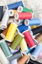 Multicolored sewing threads background Royalty Free Stock Photo