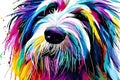 Multicolored shaggy dog