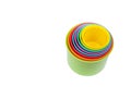 Multicolored shape sorter toy isolated