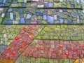 Multicolored smalt mosaic from glass and stone pieces