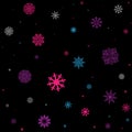 Multicolored snowfall seamless Royalty Free Stock Photo