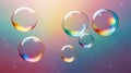 Multicolored soap bubbles on a colorful background for design, wallpaper, creativity