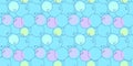 Multicolored soap bubbles seamless pattern