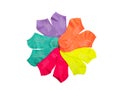 multicolored socks on a white isolated background. Royalty Free Stock Photo