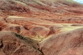 Multicolored soil of mercury occurrence in Altai steppe Royalty Free Stock Photo