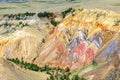 Multicolored soil of mercury occurrence in Altai steppe