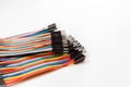 Multicolored soldless thin wires with connectors for electronic robotic modules