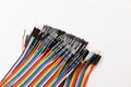 Multicolored soldless thin wires with connectors for electronic robotic modules