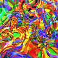 Multicolored sparkling rainbow glowing rich abstract background 3d rendering