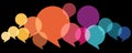 multicolored speech bubbles row Royalty Free Stock Photo