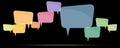 multicolored speech bubbles row Royalty Free Stock Photo
