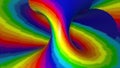 Multicolored spiral shape, computer generated. 3d rendering abstract rainbow hypnotic animated background. Royalty Free Stock Photo