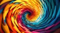 A multicolored spiral is shown in this image. Generative AI image.
