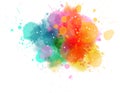 Multicolored splash watercolor blot