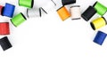 Multicolored spools of thread on white background horizontal com Royalty Free Stock Photo