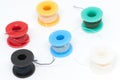 Multicolored spools with threads sewing concept Royalty Free Stock Photo