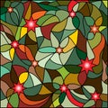 Multicolored stained-glass window, stars for your design