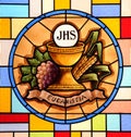 Eucharist, stained glass, Christian religion